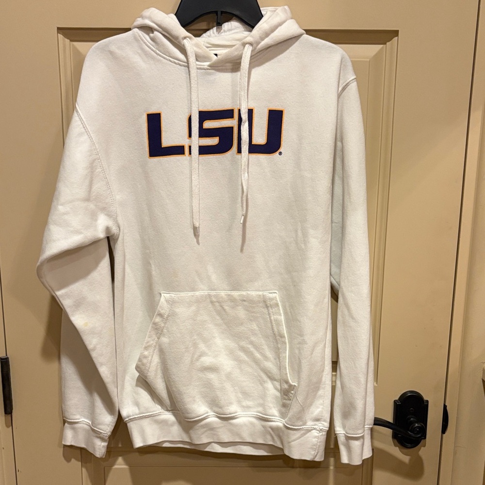 LSU White Hoodie Sweatshirt